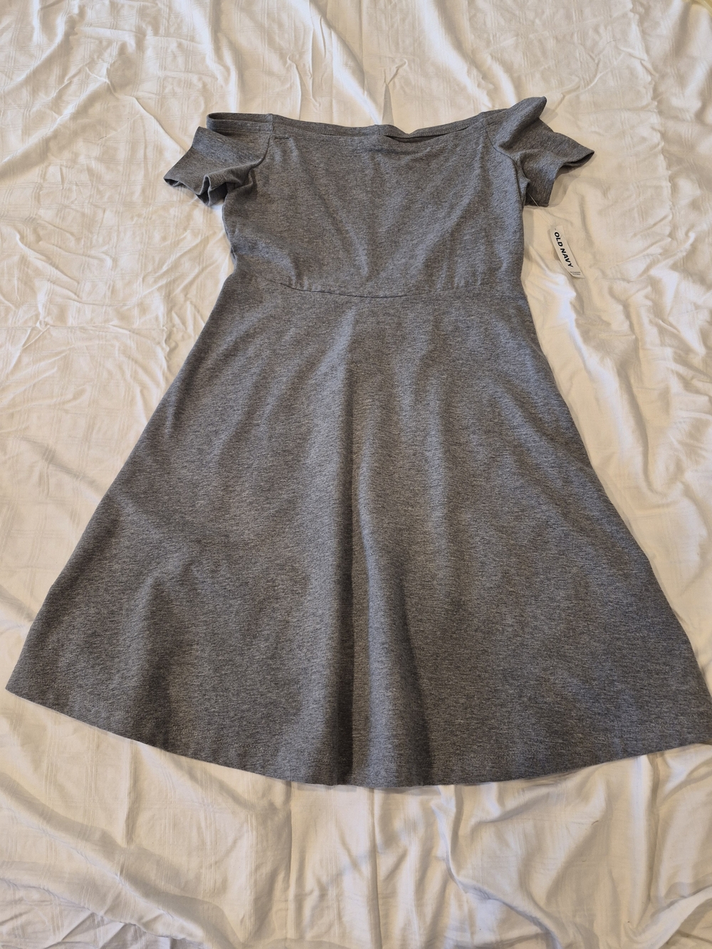 Old Navy Grey Off The Shoulder Dress